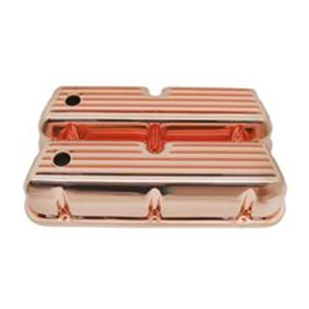 Cfr Performance Tall Aluminum Valve Covers for 1962-1985 Ford Small Block 289-302-351W-5.0L - Full Finned - Copper HZ-6728-3-COP